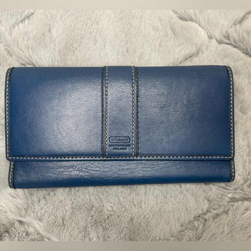Coach Leather Wallet - Blue